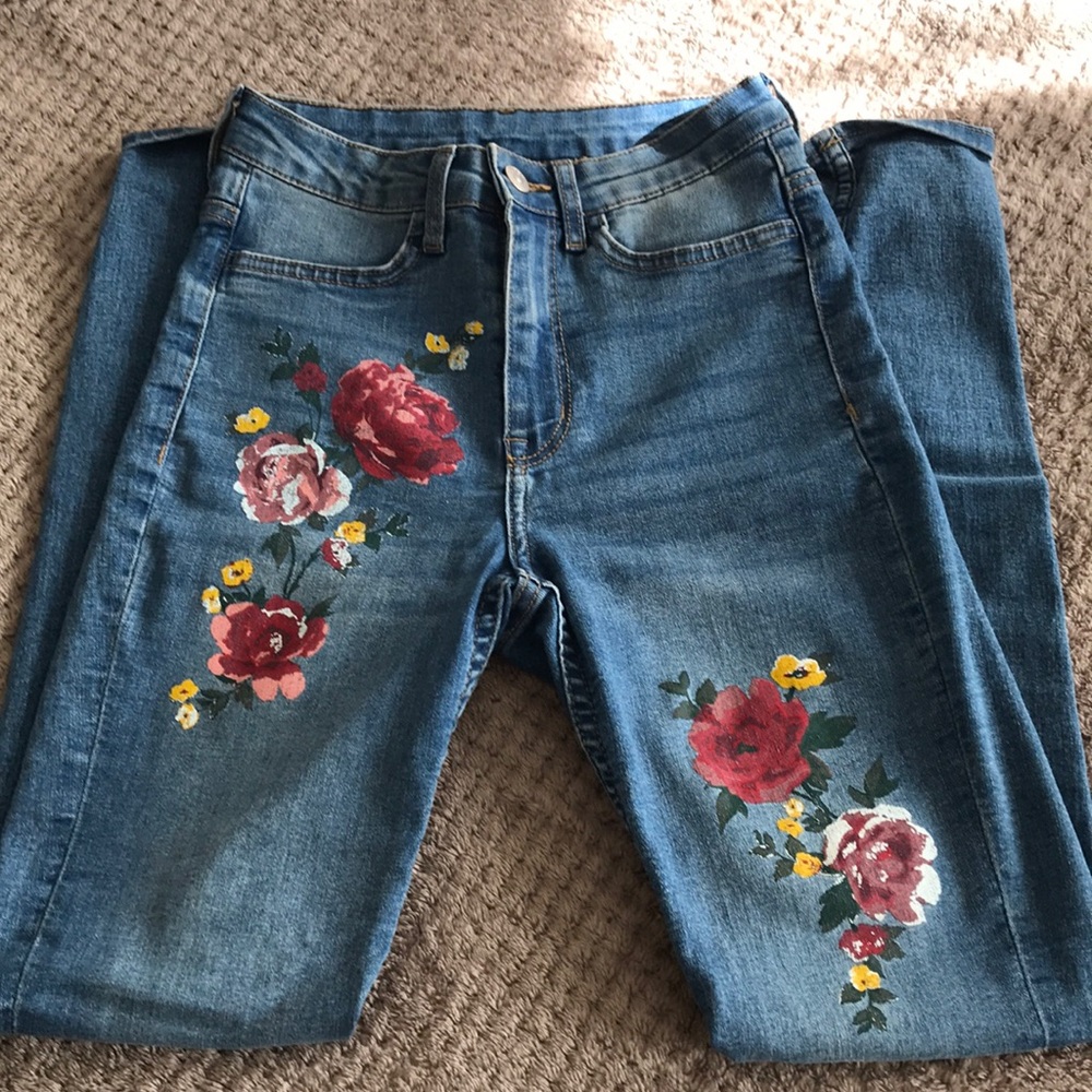 Flower jeans